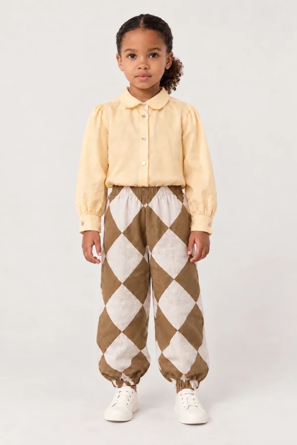 DAMIER — Pantalon ballon enfant en lin, vue de face