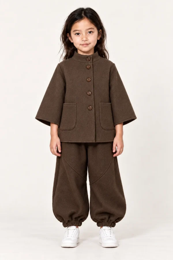 CASCADE — Manteau enfant à franges, vue de face