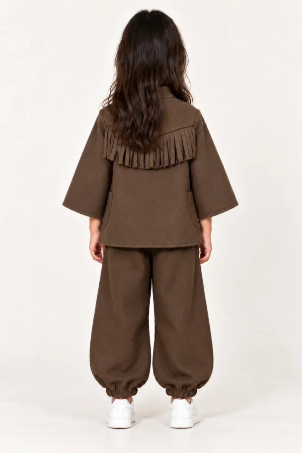 CASCADE — Manteau enfant à franges, vue de dos