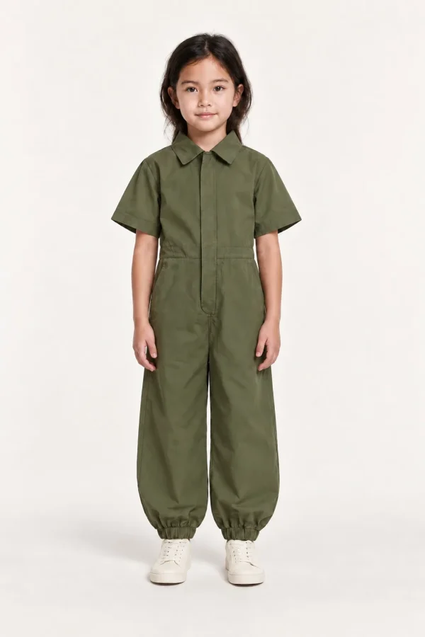 CABRIOLE — Combinaison enfant en toile de coton, vue de face