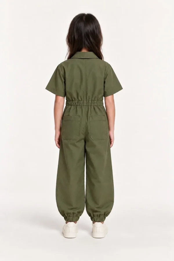 CABRIOLE — Combinaison enfant en toile de coton, vue de dos