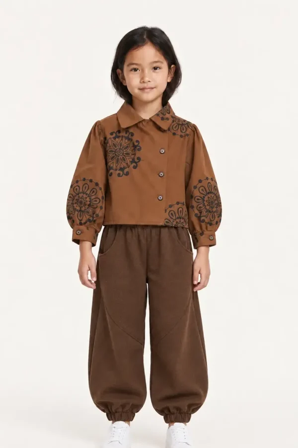 FLORA — Chemise enfant brodée, vue de face