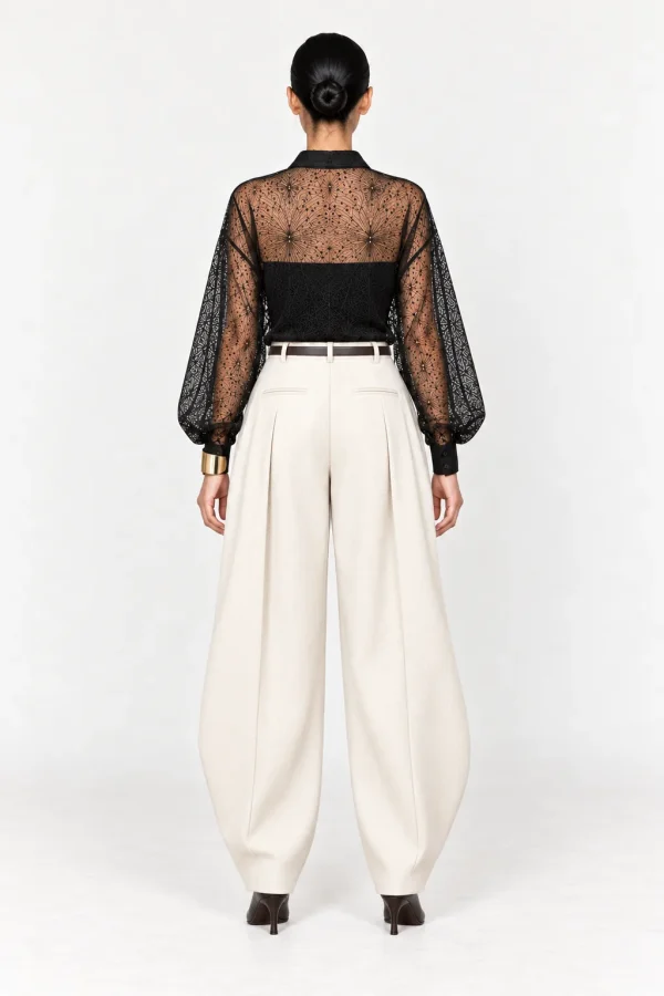NOCTURNE — Chemise oversize en dentelle, vue de dos