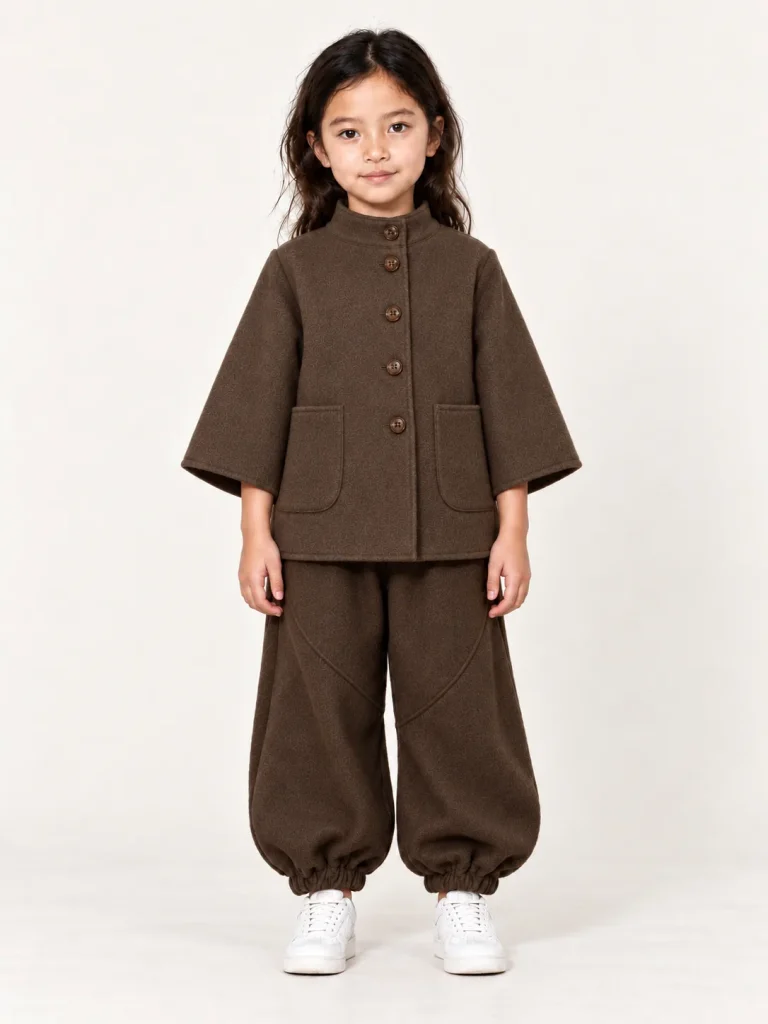 CASCADE — Manteau enfant à franges, vue de face