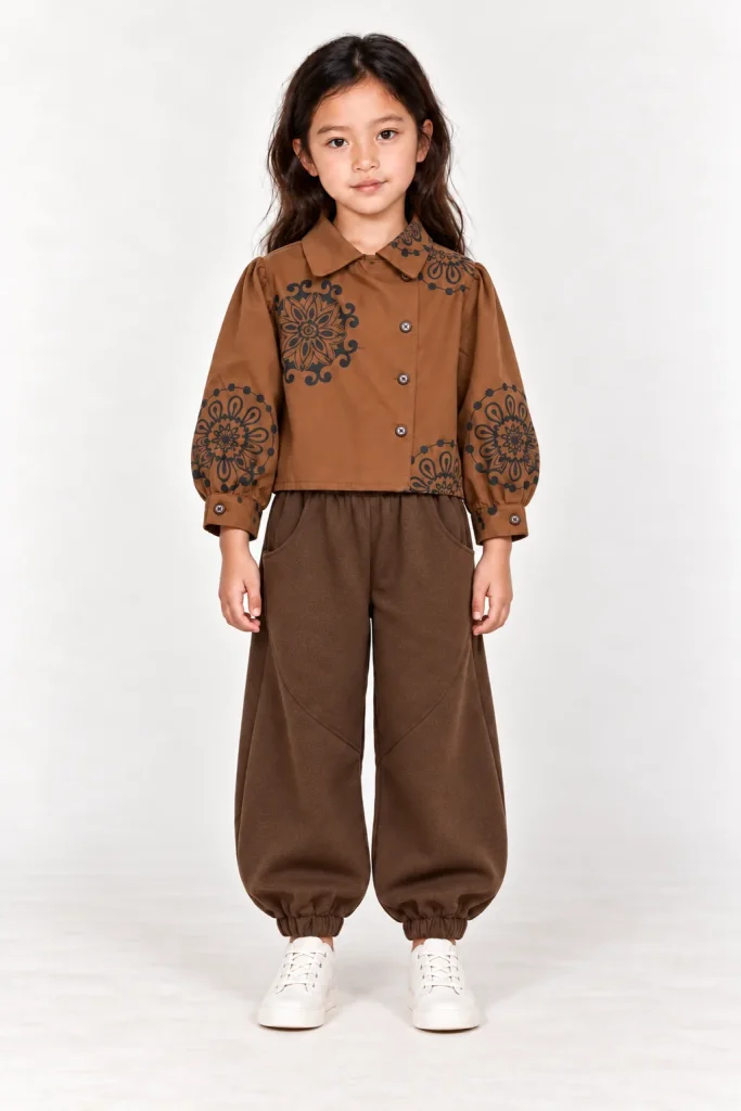 FLORA — Chemise enfant brodée, vue de face
