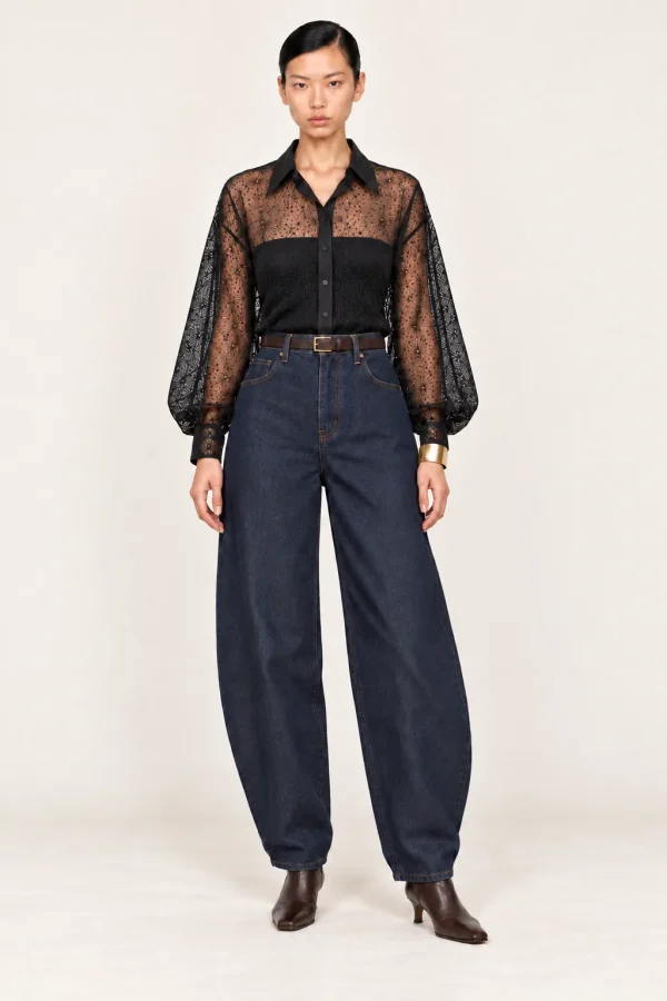 NOCTURNE — Chemise oversize en dentelle, vue de face