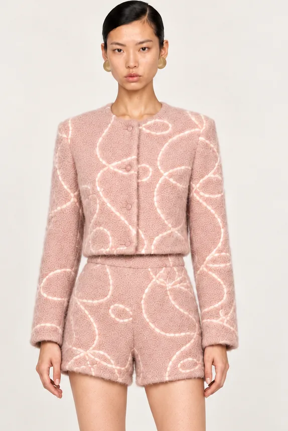 ROSE — Veste courte, rose, détail